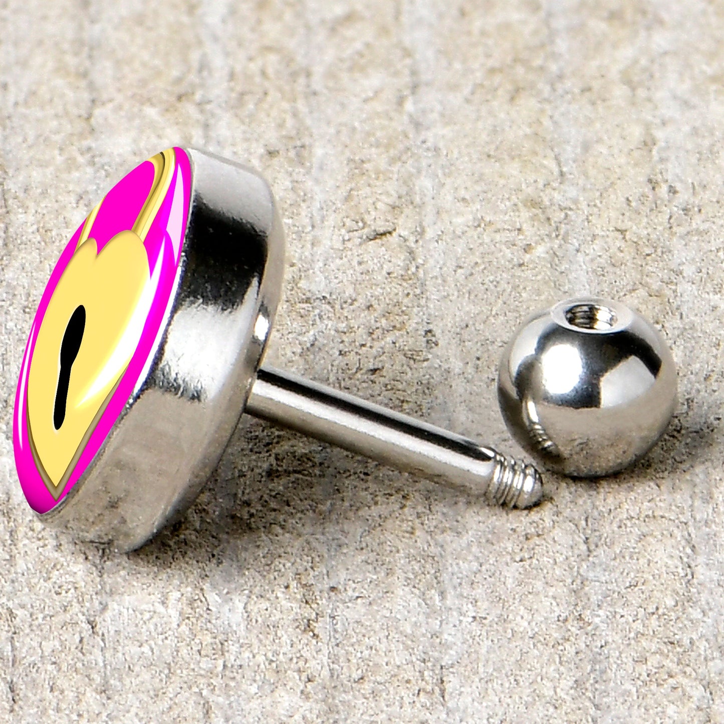 16G 1/4 Heart Lock Cartilage Tragus Earring by Onyx O