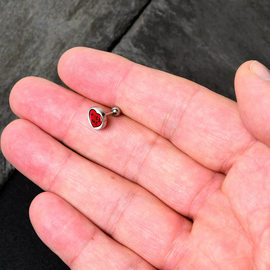 16G 1/4 Kiss Me Candy Heart Cartilage Tragus Earring by Onyx O