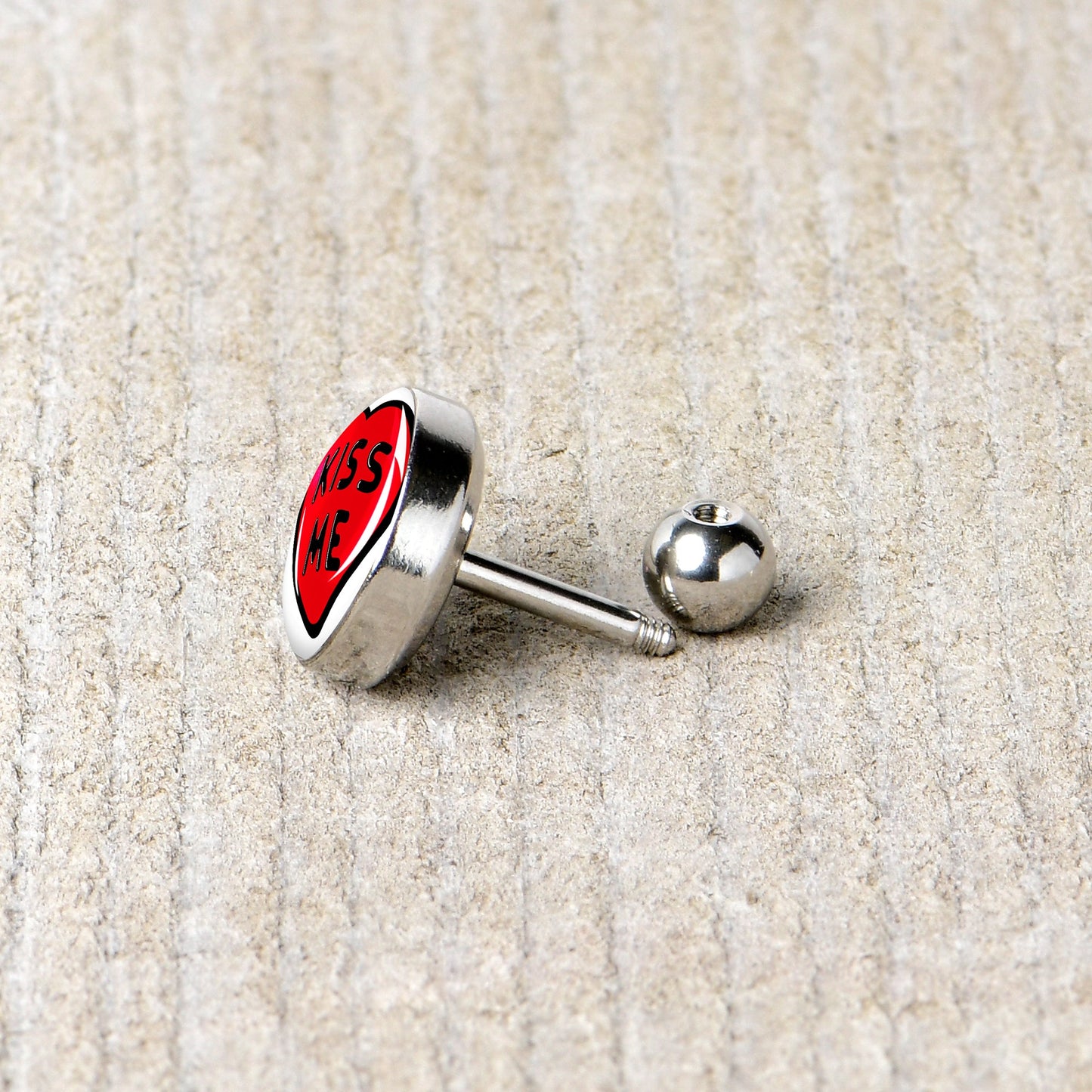 16G 1/4 Kiss Me Candy Heart Cartilage Tragus Earring by Onyx O