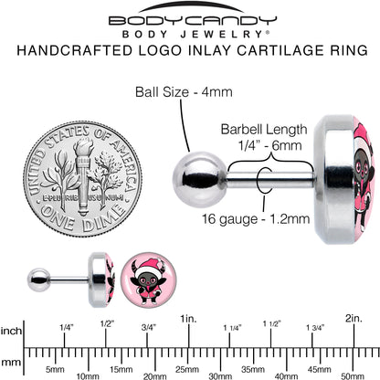 16G 1/4 Krampus Cutie Tragus Cartilage Earring by Onyx O
