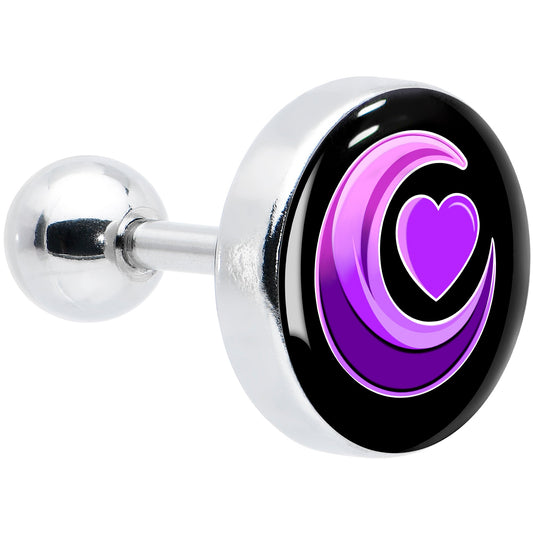 16G 1/4 Crescent Moon Heart Tragus Cartilage Earring by Onyx O