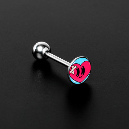 Heartbreak Bandaged Heart Barbell Tongue Ring by Onyx O