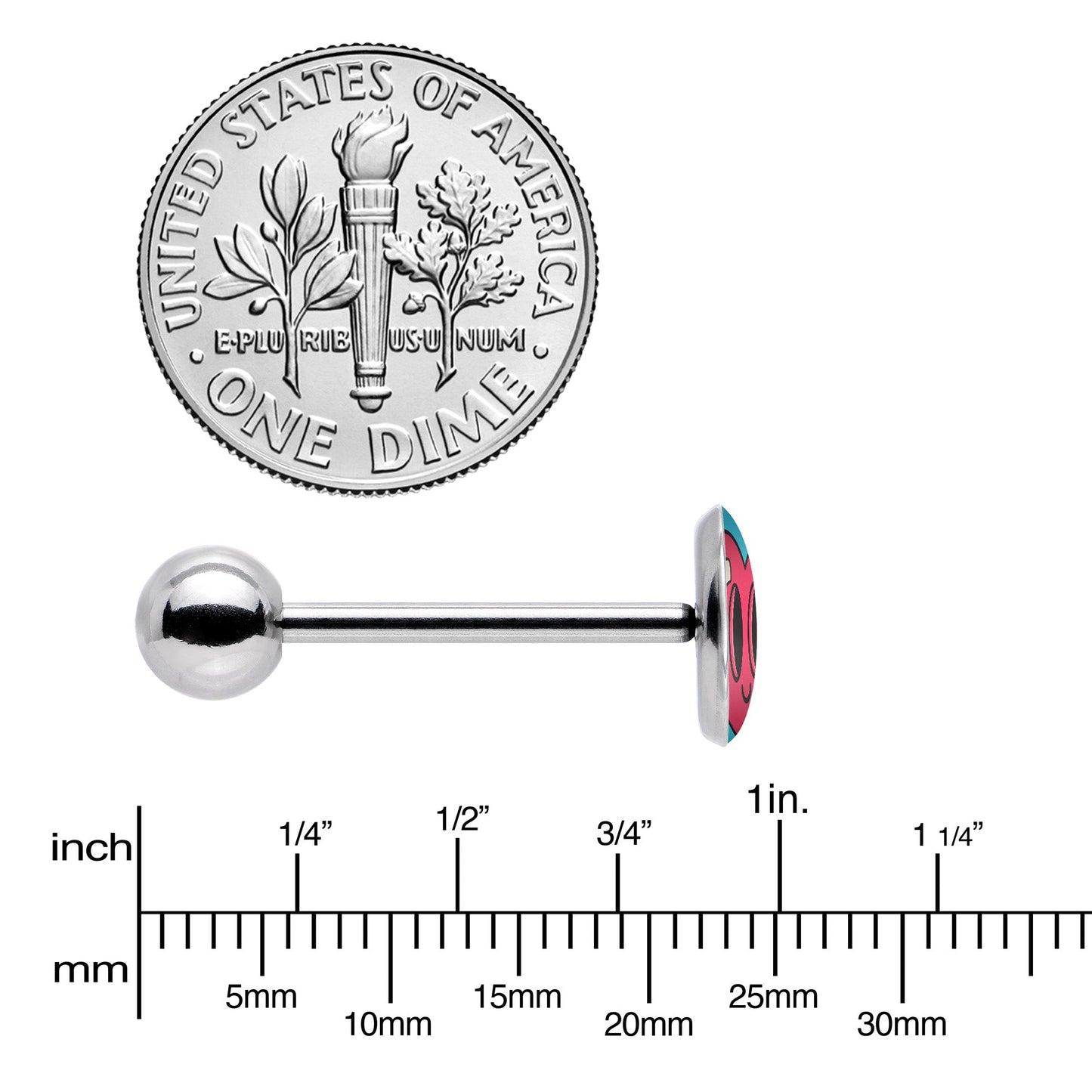 Heartbreak Bandaged Heart Barbell Tongue Ring by Onyx O