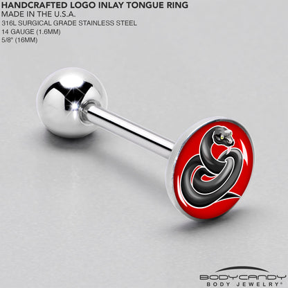 Black Snake Barbell Tongue Ring by Onyx O