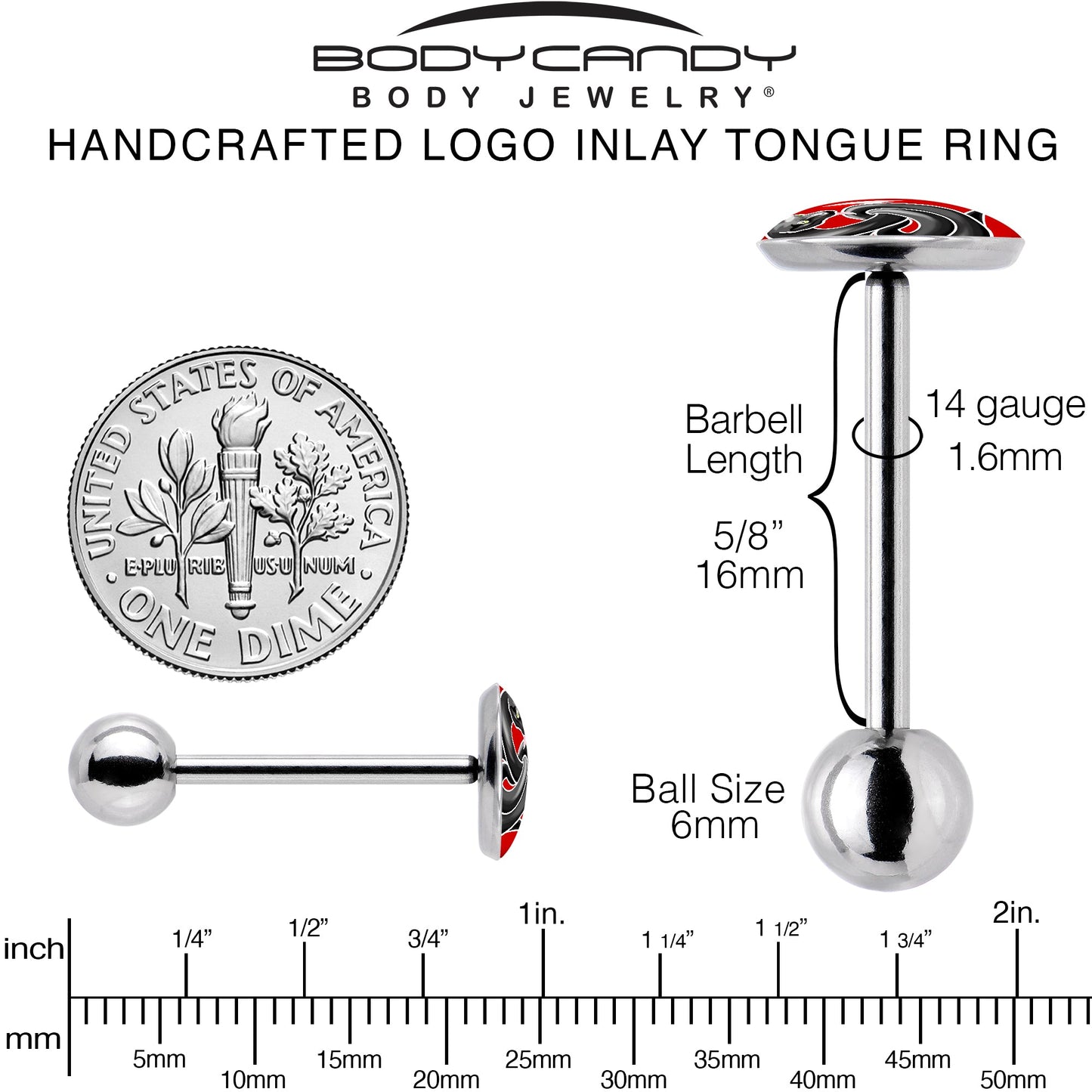 Black Snake Barbell Tongue Ring by Onyx O