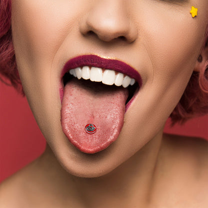 Black Snake Barbell Tongue Ring by Onyx O