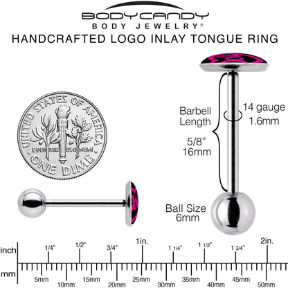 Hollow Heart Doll Word Barbell Tongue Ring by Onyx O