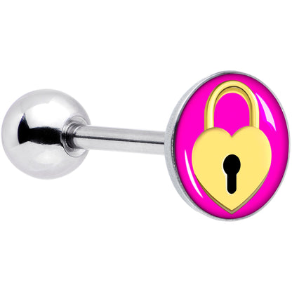 Heart Lock Barbell Tongue Ring by Onyx O