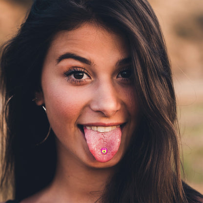 Heart Lock Barbell Tongue Ring by Onyx O