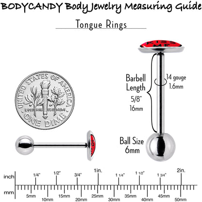 Kiss Me Candy Heart Barbell Tongue Ring by Onyx O