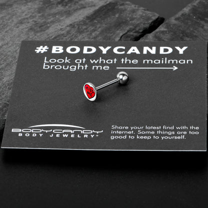 Kiss Me Candy Heart Barbell Tongue Ring by Onyx O