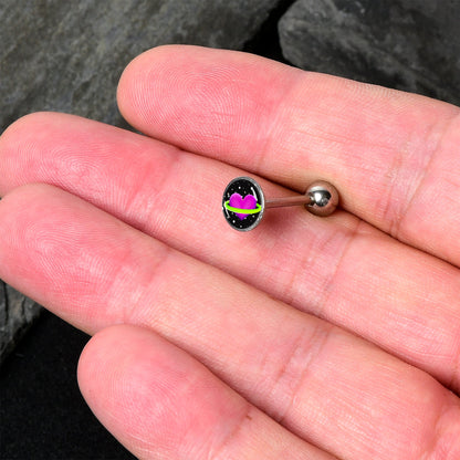 Heart Planet Barbell Tongue Ring by Onyx O