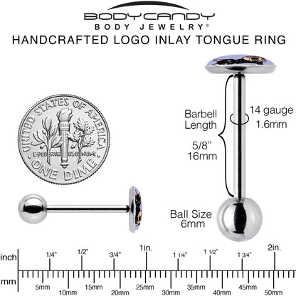 Skull Cat Barbell Tongue Ring by Onyx O