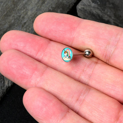 Rainbow Unicorn Barbell Tongue Ring by Onyx O