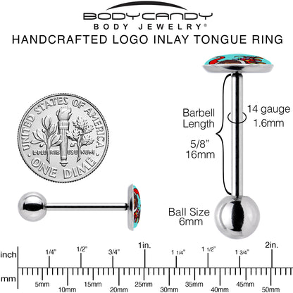 Christmas Holiday Weiner Dog Barbell Tongue Ring by Onyx O