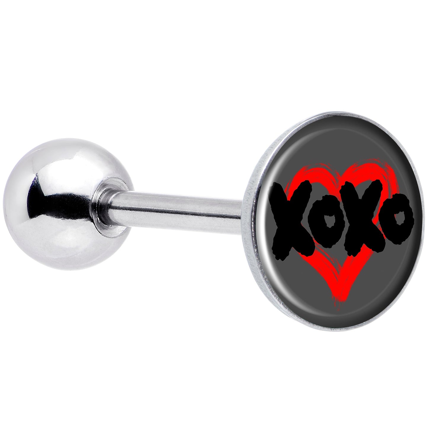 XOXO Heart Barbell Tongue Ring by Onyx O