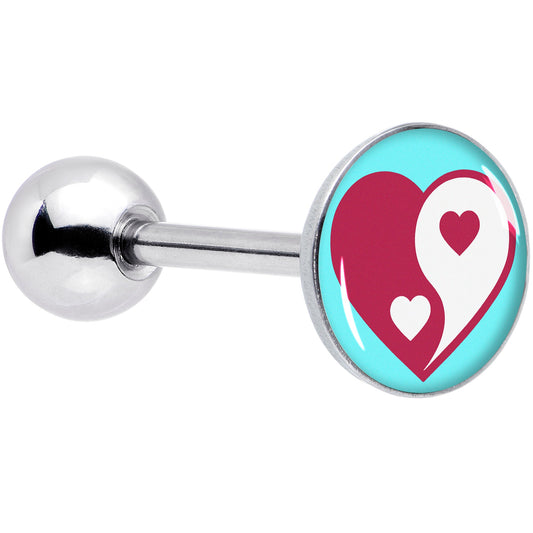 Love Yin Yang Heart Barbell Tongue Ring by Onyx O
