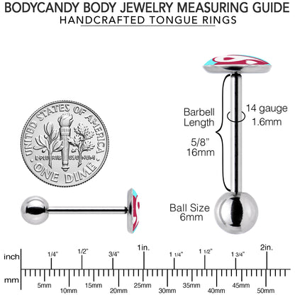 Love Yin Yang Heart Barbell Tongue Ring by Onyx O