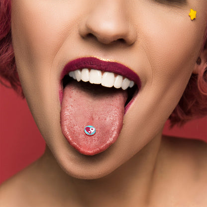 Love Yin Yang Heart Barbell Tongue Ring by Onyx O