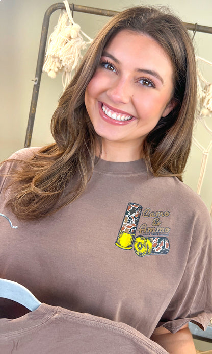 Camo and Ammo Comfort Color Graphic T-Shirt