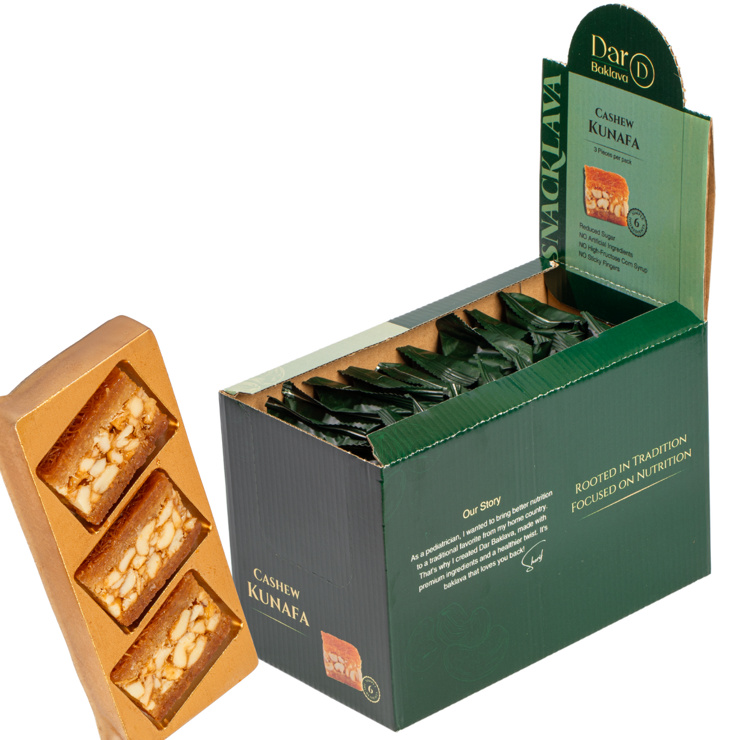 Kunafa Cashew - Snacklava® | 20 Packs