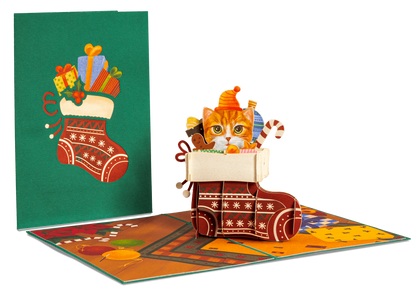 Christmas Cat Pop Up Card