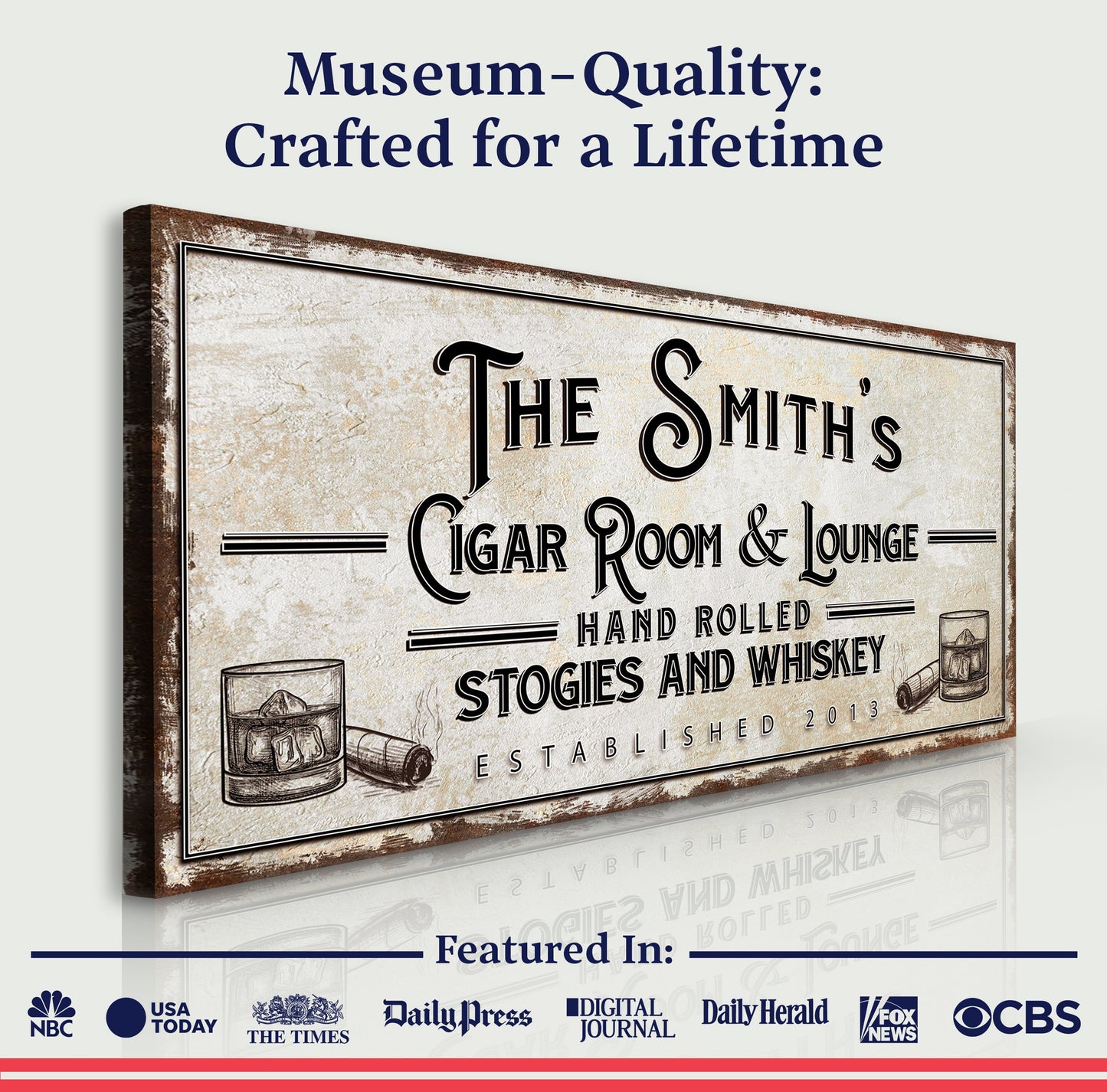 Personalized Cigar Room and Lounge Sign II