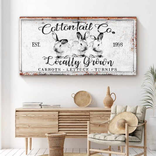 Vintage Cottontail Co Easter Sign III