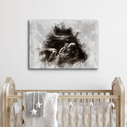 Custom Baby Ultrasound Watercolor Portrait