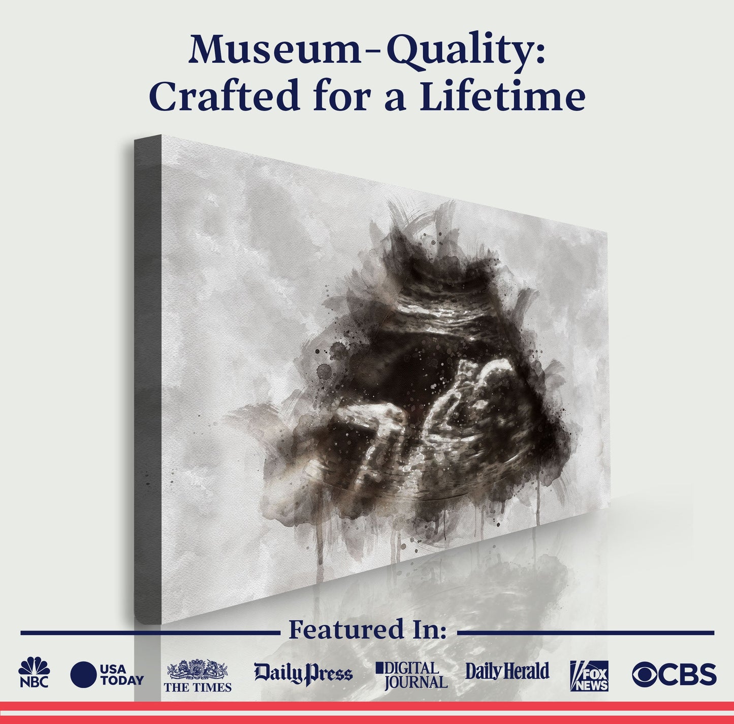 Custom Baby Ultrasound Watercolor Portrait