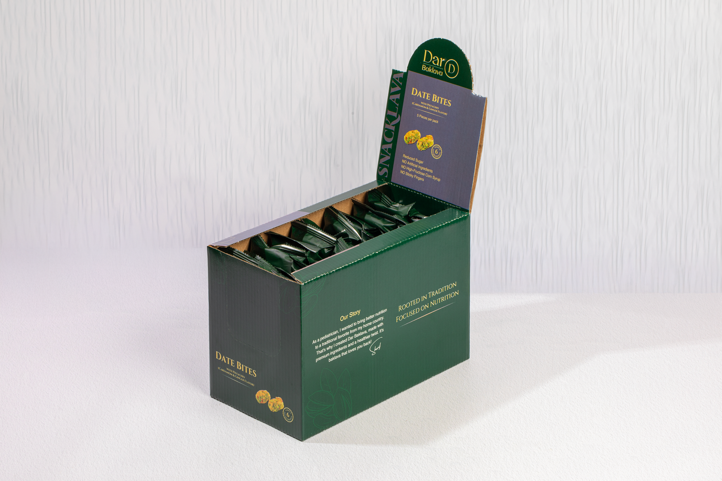 Cardamom Dates Pistachio - Snacklava® | 20 Packs