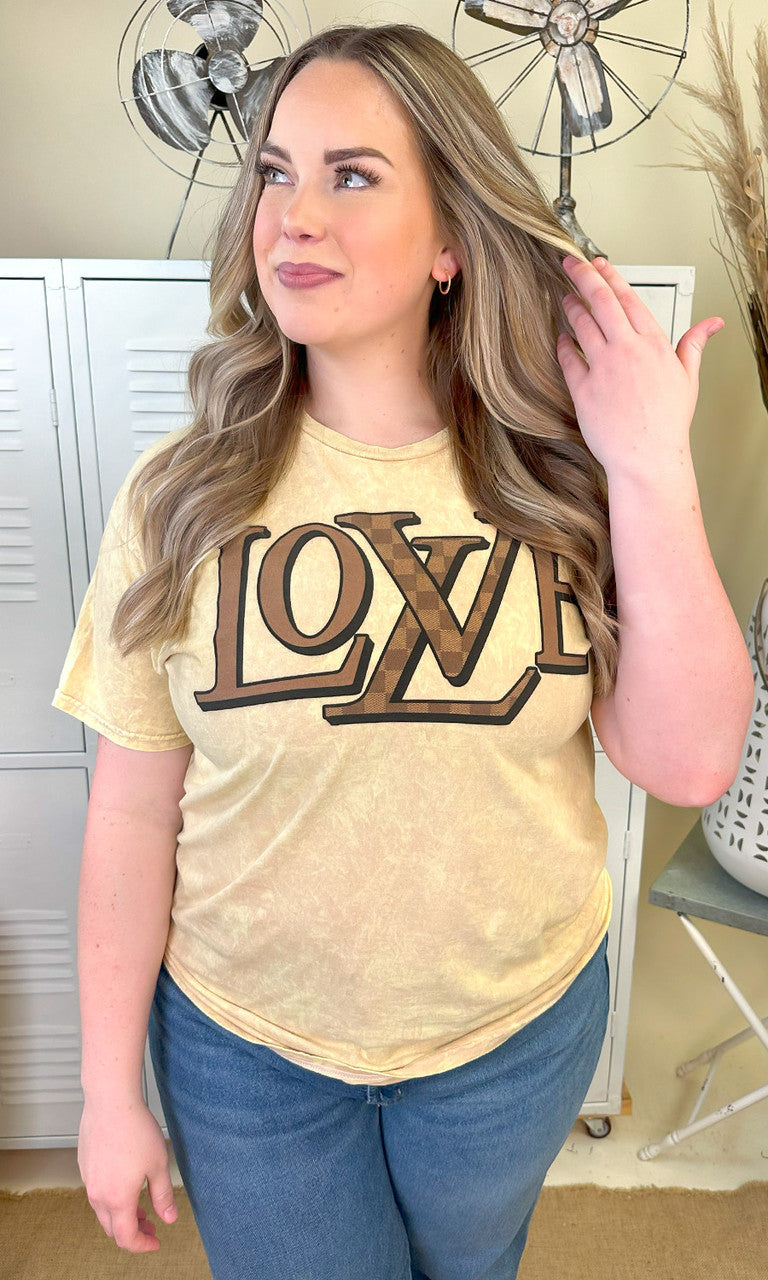 Designer Love Graphic Mineral Washed T-Shirt
