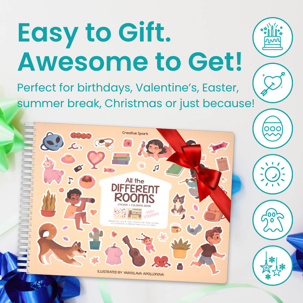 Different Rooms Sticker Book