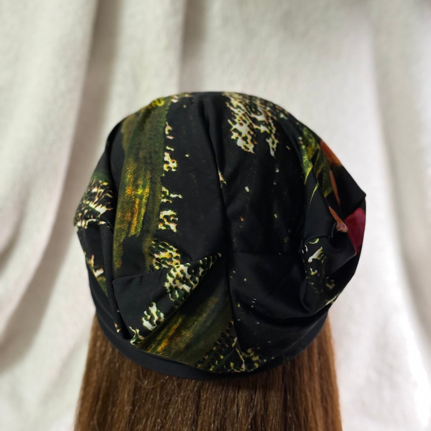 Midnight Bloom Lightweight Slouch Beanie – Upcycled Everyday Hat