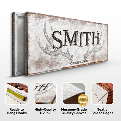 Rustic Family Antler Sign