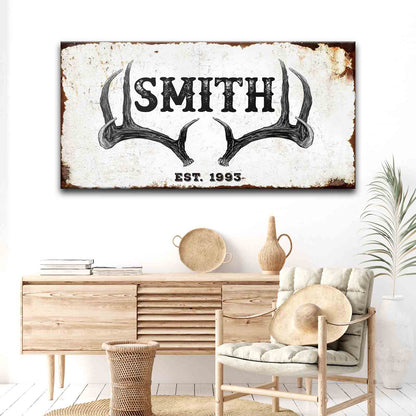 Rustic Family Antler Sign II