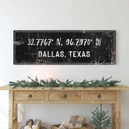 Home Coordinates Rustic Sign