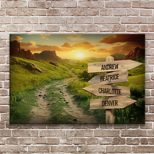 Winding Road Family Names Sign