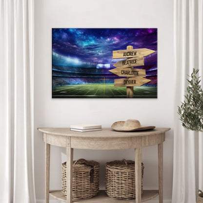 Football Field Family Names Sign