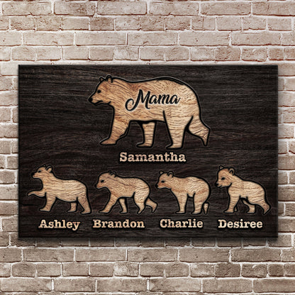 Mother's Day Sign Mother Bear and Cubs