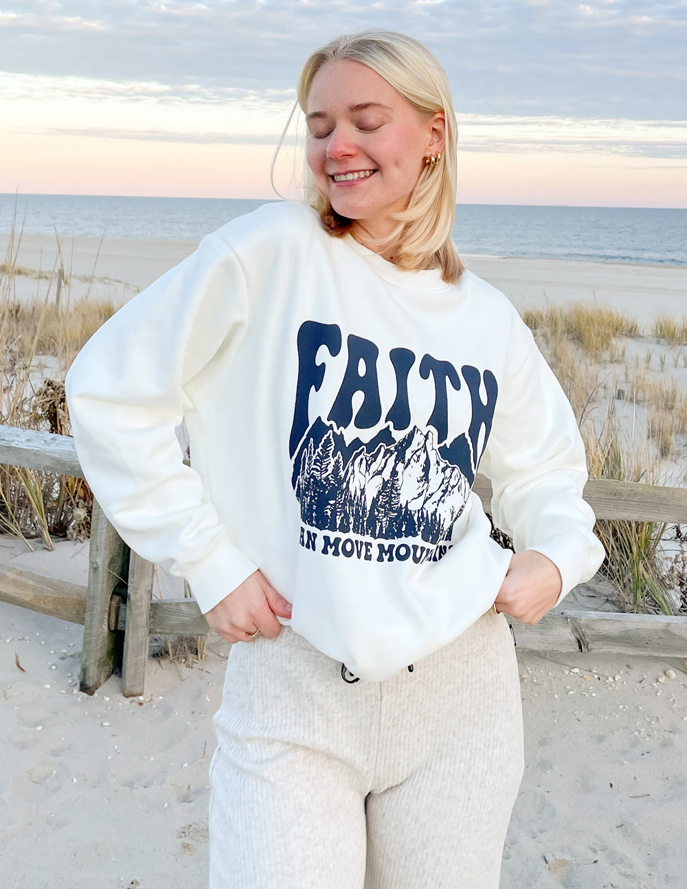 Faith Can Move Mountains Unisex Crewneck