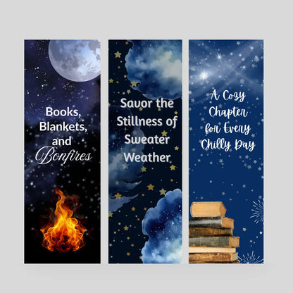 Fall & Cozy Bookmark Bundle – Autumn-Inspired 3-Pack for Readers