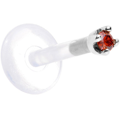 Solid 14K White Gold 1.5mm Genuine Red Diamond Bioplast Push in Monroe