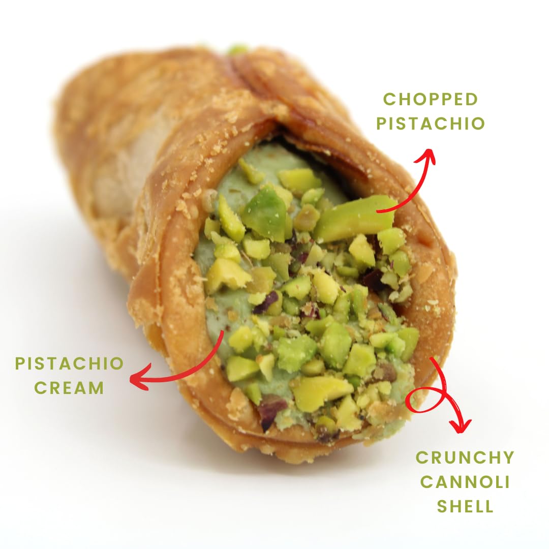 SALE! Gusto Etna, Sicilian 8 pcs Cannoli filled with Pistachio Cream Gift Box Exp. Date: 02/08/2026
