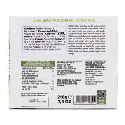 SALE! Gusto Etna, Sicilian 8 pcs Cannoli filled with Pistachio Cream Gift Box Exp. Date: 02/08/2026