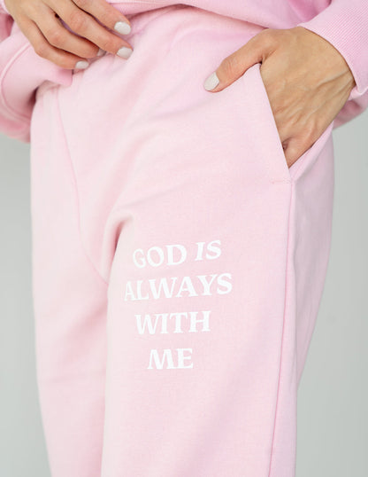 God Is Always With Me Pink Unisex Sweatpant