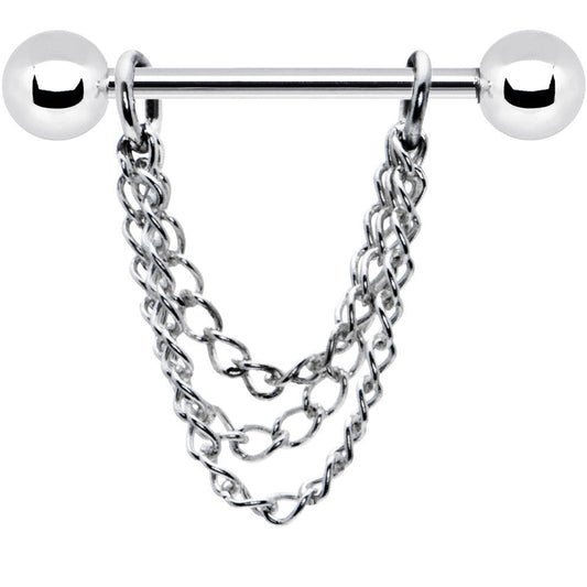 16G Set of Handcrafted Draping Chain Dangle Nipple Rings