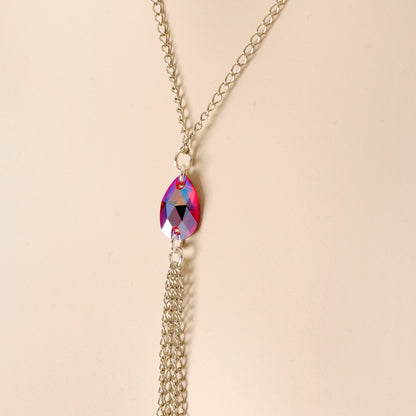 Rue Red Gem Necklace to Nipple Chain Created with Crystals