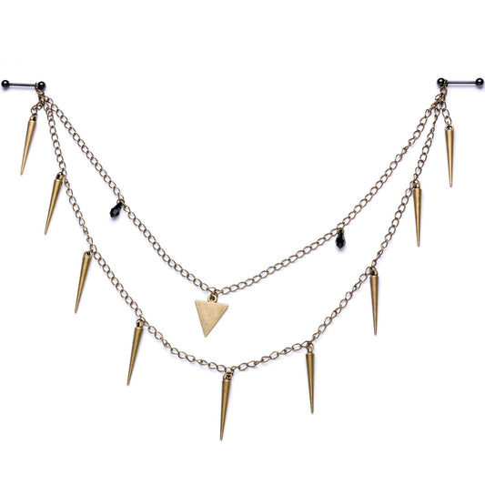 Handcrafted Warrior Drop Nipple Chain Created with Crystal