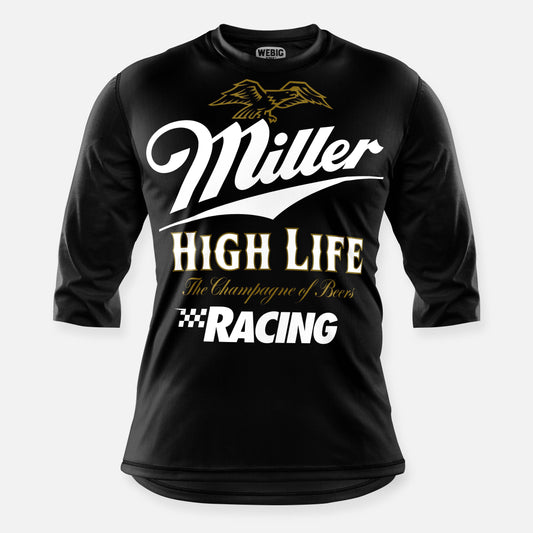 HIGH LIFE RACING 3/4 SLEEVE BIKE JERSEY BLACK